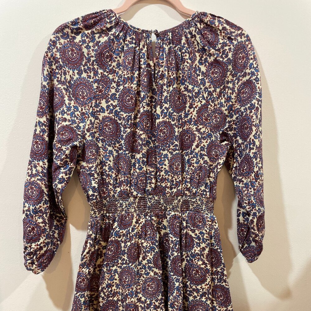 NWT J.Crew Palermo Smocked-Waist Mini Dress Floral Bouquet Linen XS $168 - Picture 6 of 8
